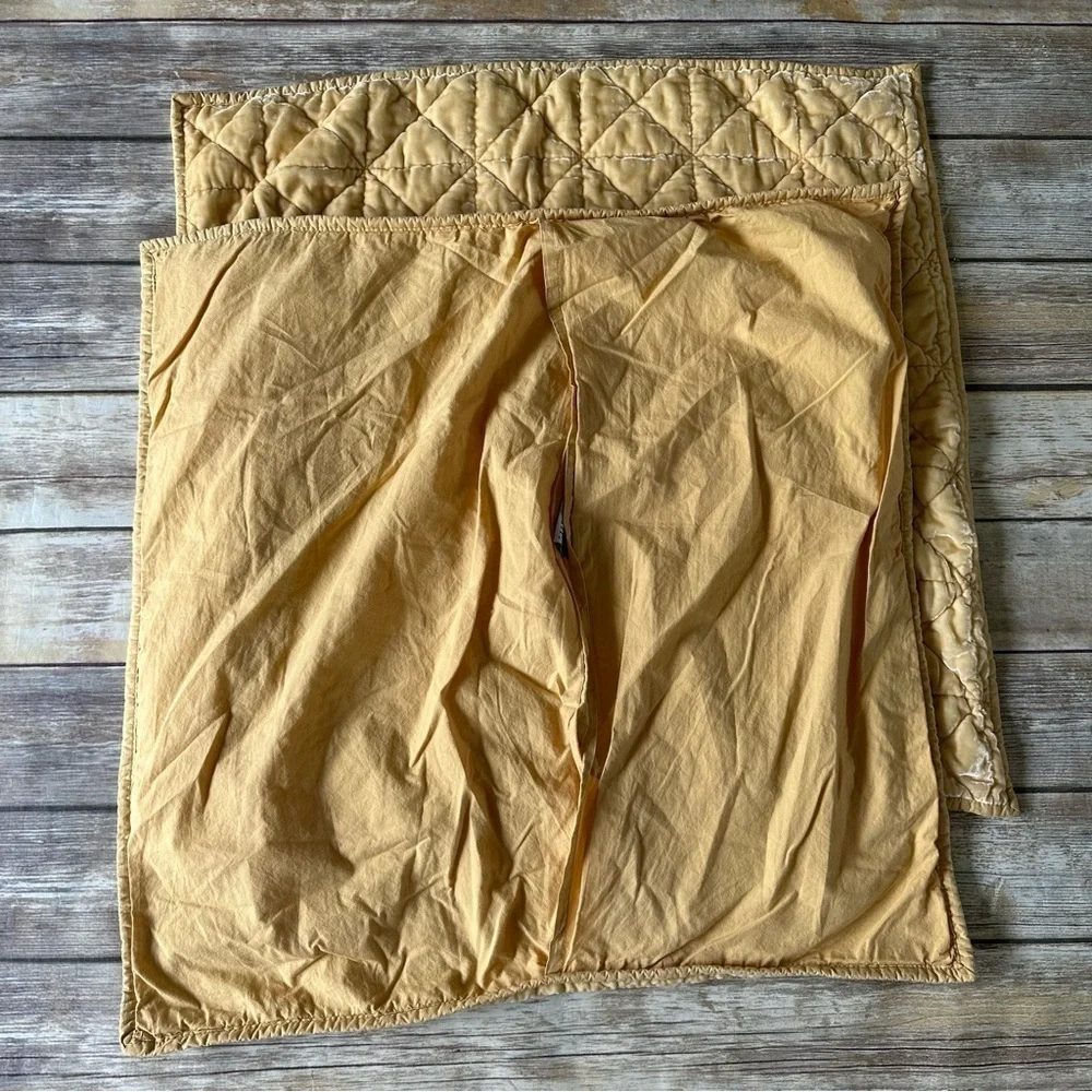 Nordstrom at Home Kiera Velvet Yellow Shams Pillow Covers Set of 2